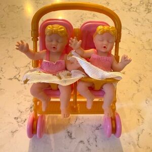 Mini Babies Series 2 Twin Baby Doll Stroller